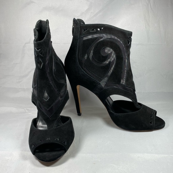 SIGERSON MORRISON | Mesh Macee Suede Heels 9 - Picture 8 of 15